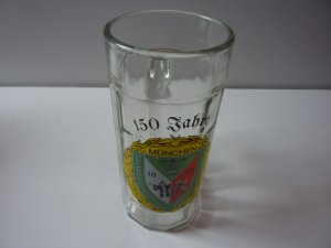 gebrauchtes Buch – Bierkrug 0,5 ltr., Glaskrug mit farbigen Aufdruck, Pressglas,  Jubiläum, 150 Jahre München , 1849 Männerchor  Au - Haidhausen e. V., unbeschädigt