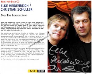 gebrauchtes Buch – Heidenreich, Elke und Christian Schuller – Original Autogramm Elke Heidenreich & Christian Schuller /// Autograph signiert signed signee