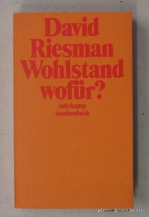 gebrauchtes Buch – David Riesman – Wohlstand wofür