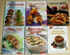 NEU, OVP 6 Bände - MINIKOCHBUCH Partyküche, Blitzgerichte, Alpenrezepte, Die Mini-Diät, Stressfrei kochen, Köstliche Käserezepte