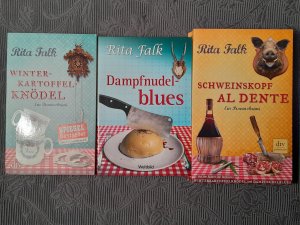 gebrauchtes Buch – Rita Falk – Winterkartoffelknödel (Band 1) / Dampfnudelblues (Band 2) / Schweinskopf al dente (Band 3)