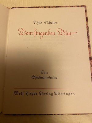 antiquarisches Buch – Thilo Scheller – Vom singenden Blut