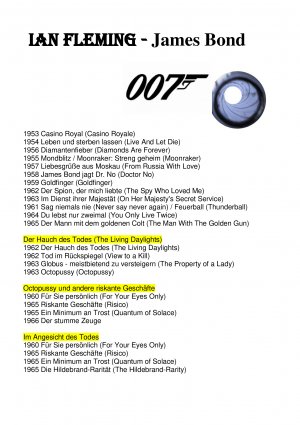 Sammlung (Konvolut) James Bond 007- Ian Fleming (u.a. Goldfinger)