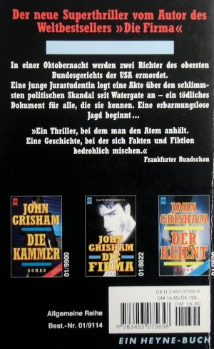 gebrauchtes Buch – John Grisham – Die Akte