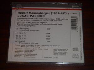 gebrauchter Tonträger – Mauersberger,Rudolf / Wolfgang Unger – Lukas-Passion -Thüringischer Akademischer Singkreis