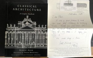 Classical Architecture: A Complete Handbook. Mit handschrftlicher Widmung und eigenhädigem Brief von Prof. Adam Robert.