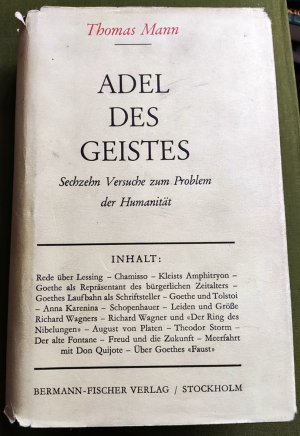 Adel des Geistes. Sechzehn Versuche zum Problem der Humanität (= Stockholmer Gesamtausgabe).