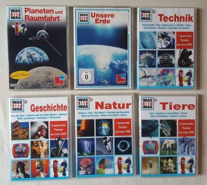 Was ist Was - Sammlung 6 DVDs : Geschichte + Natur + Tiere + Technik + Erde + Planeten und Raumfahrt * Konvolut