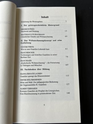 gebrauchtes Buch – Fries, Heinrich; Gerhards – Guardini - Weiterdenken