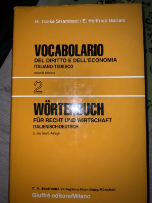 Wörterbucher für Recht und Wirtschaft: 1 und 2, Italienisch-Deutsch/Deutsch-Italienich