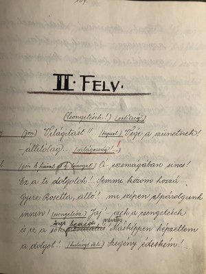 gebrauchtes Buch – Luigi Pirandello. Sechs Personen suchen einen Autor. Original-Bühnenmanuskript in ungarischer Sprache.