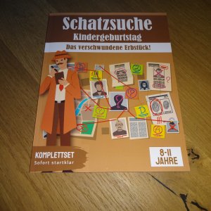 Schatzsuche Kindergeburtstag "Das verschwundene Erbstücl" - Komplettset (8-11 Jahre)