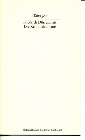 gebrauchtes Buch – Friedrich Dürrenmatt – DIE KRIMINALROMANE (Der Richter und sein Henker - Der Verdacht - Die Panne - Das Versprechen -- mit Beiheft von Walter Jens -- geb. Ausgabe mit transparentem Schutzumschlag + Lesefaden)