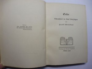 Oaha - Schauspiel in fünf Aufzügen von Frank Wedekind *.