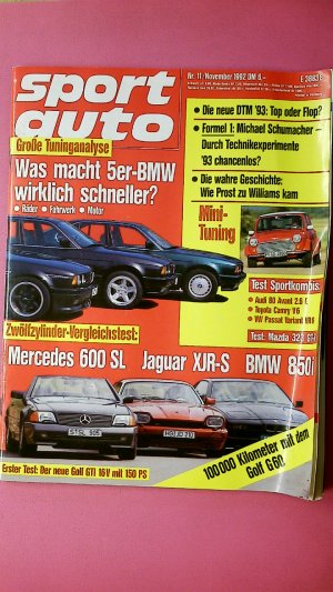 gebrauchtes Buch – Hrsg.]: Pietsch, Paul – SPORTAUTO HEFT NR. 11 /1992. Grosse Tuninganalyse