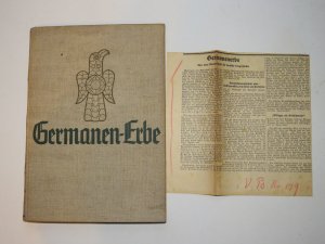 Germanen-Erbe. 1. (!) Jahrgang 1936 komplett gebunden. Monatsschrift für Deutsche Vorgeschichte.