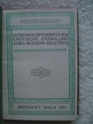 Rosenknospenbrechen, erotische Erzählung eines modernen Meisters