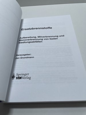 gebrauchtes Buch – Jan Grundmann – Ersatzbrennstoffe