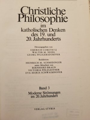 Christliche Philosophie im katholischen Denken des 19. und 20. Jahrhunderts