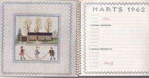 Haandarbejdets Fremme Arets Korssting Kalender 1962