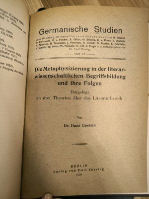 Germanische Studien Heft 71-73, Studien über Ulrich von Winterstetten (Heft 71), Untersuchung über Stil und Geschichte des Deutschen Tageliedes von Dr […]