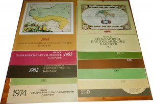 Haack Geographisch - Kartographischer Kalender 1974,1981-1985,1987-1991