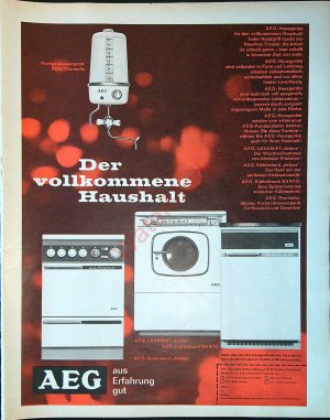 antiquarisches Buch – Alte Werbung Reklame Hauselektrogeräte AEG Elektroherd Waschmaschine Kühlschrank von 1963  WHE28