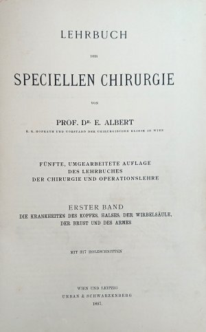 Lehrbuch der speciellen Chirurgie 1. Band