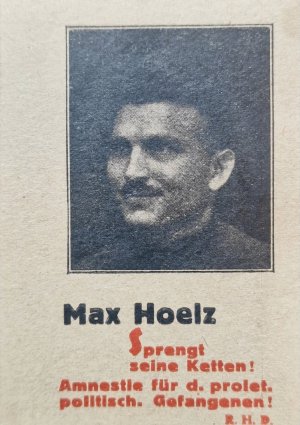 Klebezettel - Max Hoelz.