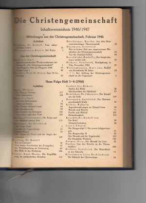 Die Christengemeinschaft. Monatsschrift zur religiösen Erneuerung. Jahrgang 1947.