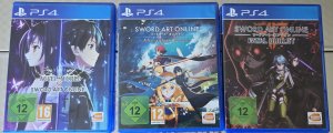 gebrauchtes Spiel – SWORD ART ONLINE (1 mit ACCEL WORLD) - 3 PS4-Spiele (FSK 12), siehe Beschreibung