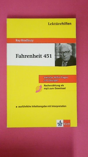 LEKTÜREHILFEN FAHRENHEIT 451. AUSFÜHRLICHE INHALTSANGABE UND INTERPRETATION.