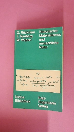 HISTORISCHER MATERIALISMUS UND MENSCHLICHE NATUR 109.