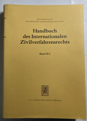 gebrauchtes Buch – Manfred Wenckenstern – Handbuch des Internationalen Zivilverfahrensrechts Band II 1