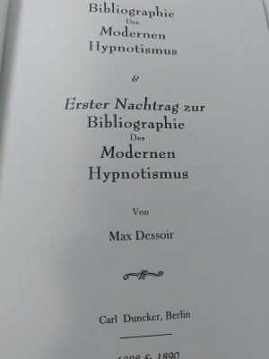 Bibliographie des Modernen Hypnotismus -Erster Nachtrag-