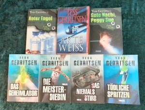 Tess Gerritsen Bücherpaket - Die Meisterdiebin + Akte Weiss + Roter Engel + Das Geheimlabor + Sag niemals stirb + Gute Nacht, Peggy Sue + Tödliche Spritzen