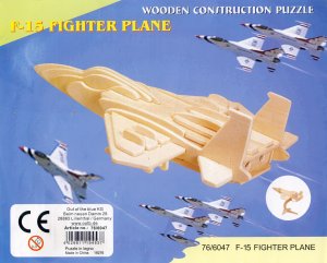 F-15 Fighter Plane. Wooden Construction Puzzle.