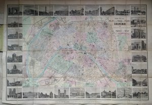 Nouveau Plan de la Ville Paris. Souvenir de l’Exposition Universelle de Paris en 1867. Avec Nomenclature de 2500 Rues, Boulevards, Quais, Passages, Places […]