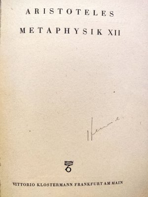 Metaphysik XII. Herausgegeben von Hans-Georg Gadamer. Griechisch-deutsch.