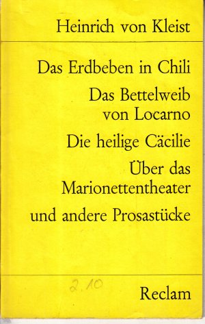 gebrauchtes Buch – Heinrich von Kleist – Das Erdbeben in Chili u.a.