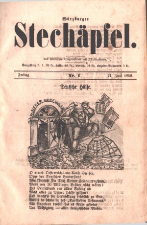 Würzburger Stechäpfel. Ein satyrisches Originalblatt mit Illustrationen.