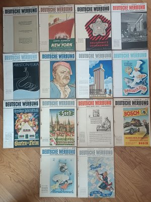 Deutsche Werbung. Konvolut aus 14 Hefte von 1937 und 1938.