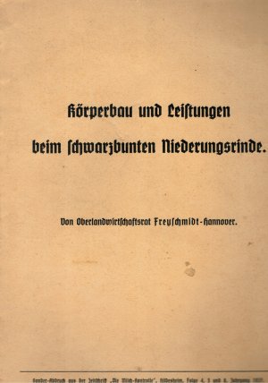 Körperbau und Leistungen beim schwarzbunten Niederungsrinde