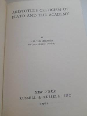 Aristotle's Criticism of Plato and the Academy