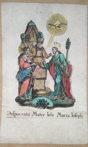 Desponsata Mater iesu Maria Ioseph. Verlobung Marias mit Joseph. Spickelbild