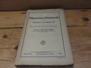 antiquarisches Buch – Hans Helfritz – Allgemeines Staatsrecht als Einführung in das öffentliche Recht