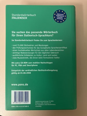 gebrauchtes Buch – Roberta Colombo – PONS Standardwörterbuch Italienisch. Italienisch-Deutsch /Deutsch-Italienisch