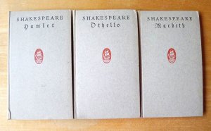 Konvolut 3 Bände von Shakespeares Werken in Einzelausgaben: Hamlet, Othello + Macbeth, Insel Verlag MDCCCCXX