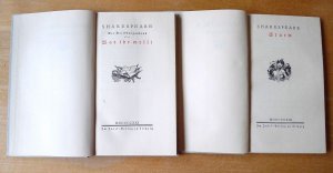 gebrauchtes Buch – Shakespeare – Konvolut 2 Bände von Shakespeares Werken in Einzelausgaben: Was ihr wollt (o. Der Dreikönigsabend) + Der Sturm, Insel Verlag MDCCCCXXI