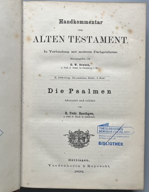 Handkommentar zum Alten Testament- Die Psalmen